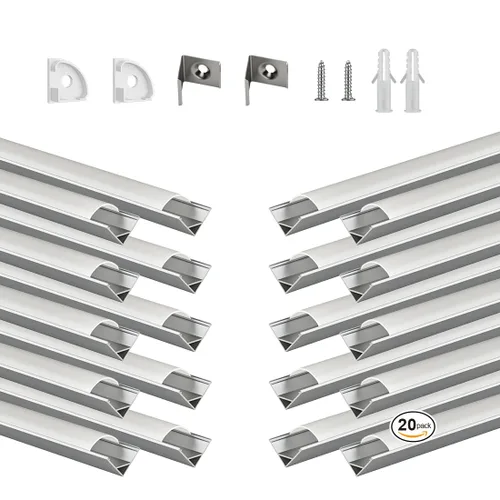Vista 19 de BTF-LIGHTING - Sistema de canal de aluminio LED de 1.64 pies, paquete de 10 Blanco