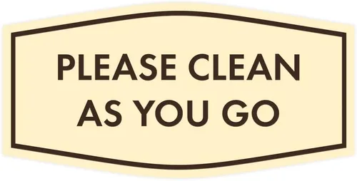 Vista 14 de Fancy Please Clean As You Go - Letrero (negro/plateado), tamaño mediano