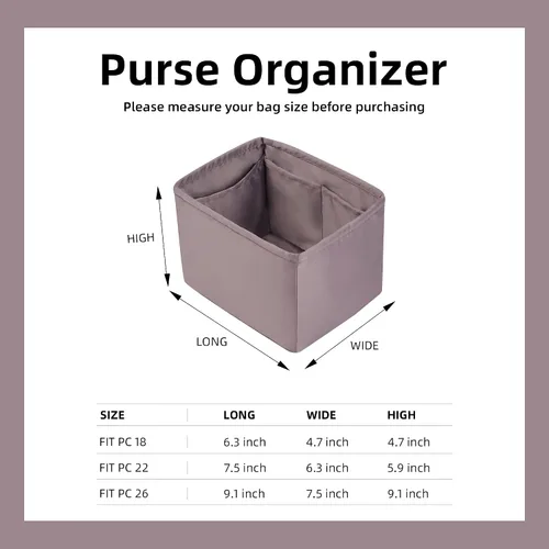 Vista 6 de DGAZ Organizador de bolso suave y sedoso, sedoso, bolso de lujo en moldeadores de bolsas, mujer, se adapta a picotina 1822 bolsas