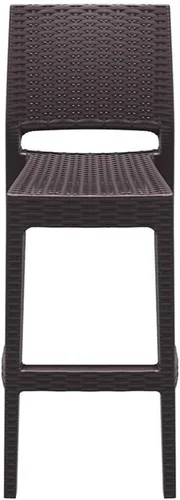 Vista 3 de Compamia Jamaica - Taburete de bar de resina Wickerlook para patio, color marrón (juego de 2)