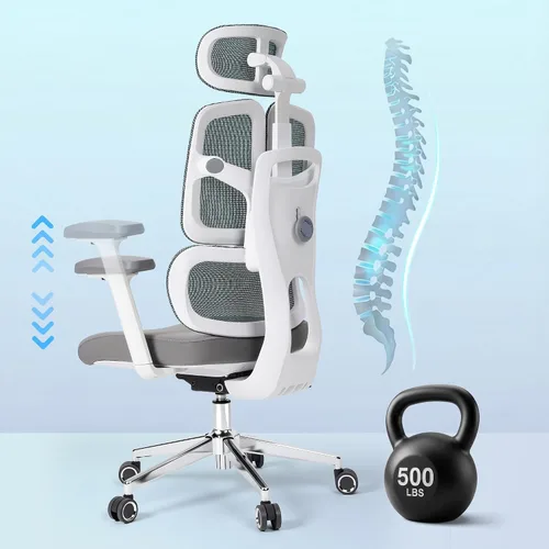 Vista 8 de Silla de Oficina Ergonómica 500 LBS Silla de Oficina de Malla para el Hogar Cómodas Sillas de Escritorio para Juegos Sillas de Computadora