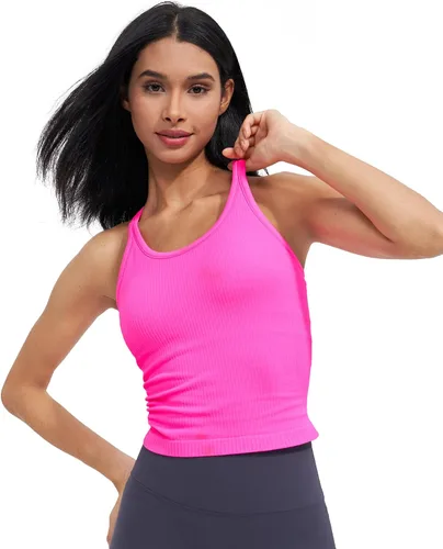 Vista 105 de sphinx cat - Camiseta corta de entrenamiento para mujer, camiseta sin mangas, acanalada, con espalda cruzada y brasier integrado