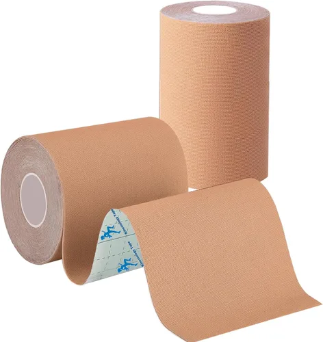 Vista 9 de 2 rollos de cinta de kinesiología de algodón original de 4 x 16.4 pies, cinta atlética impermeable de corte libre para tobillo, muñecas, rodillas