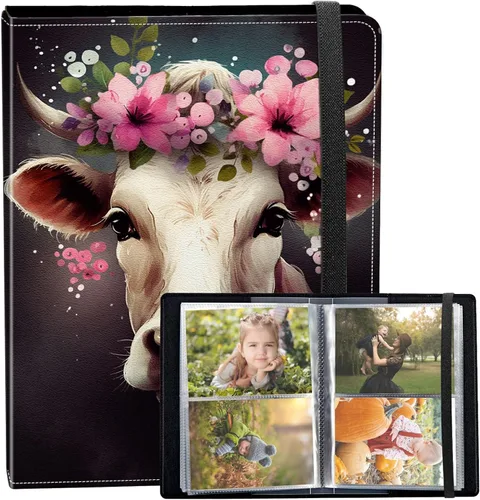 Vista 53 de Álbum de fotos de 3.5 x 5 pulgadas, cubierta de piel sintética de pequeña capacidad, mini álbum de fotos de águila americana de 3.5 x 5 con banda