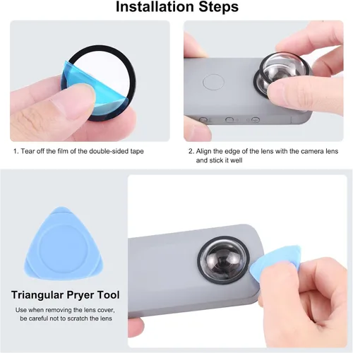Vista 6 de PULUZ Funda Protectora de Lente PC para Cámaras Esféricas Ricoh Theta SC2 / S/V Accesorios de Cámara Adhesiva Protector de Lente