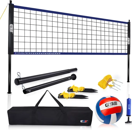 Vista 11 de GSE Games & Sports Expert Outdoor Yard Sports Net Game Set for Backyards, Parks, Beach, Lawn. Volleyball Set, Badminton Set OR Volleyball &