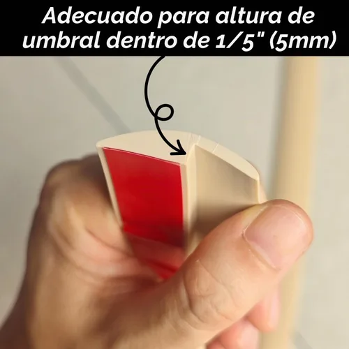 Vista 4 de Tira de transición de piso de 1/5 pulgadas de altura, alfombra autoadhesiva, baldosas de madera, cubierta de transición laminada, borde de puerta