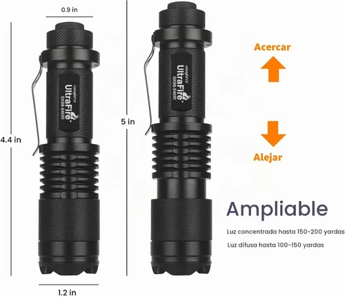 Vista 4 de ULTRAFIRE 940nm IR iluminador, mini linterna infrarroja zoomable LED para dispositivos de visión nocturna, SK98