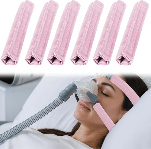 Vista 12 de Paquete de 6 fundas de correa CPAP de satén suaves, cojines de máscara CPAP, cojines de correa CPAP transpirables, protector de cabello CPAP