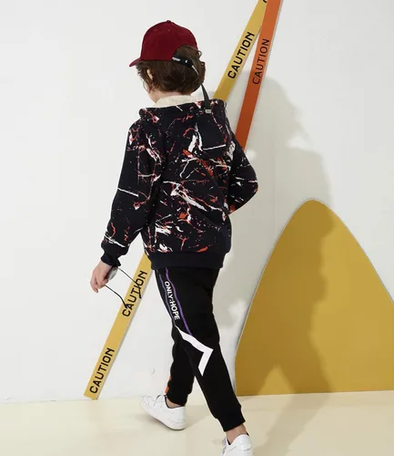 Vista 3 de Bumeex - Sudadera Sherpa con capucha forro polar y cremallera para niño