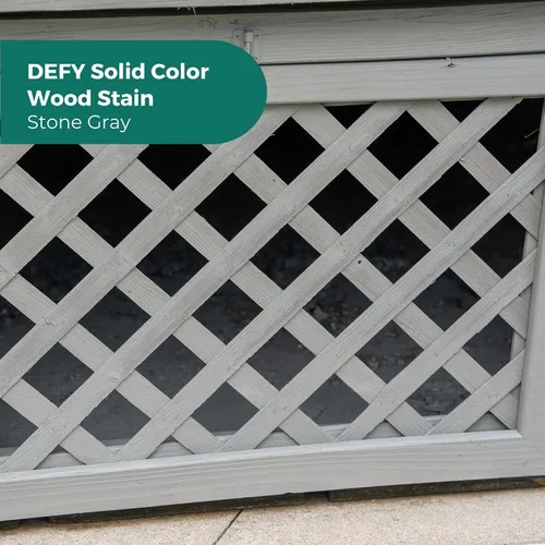 Vista 6 de DEFY Tinte de madera de color sólido - Piedra gris, 1 galón - Pintura duradera para terrazas y cercas de madera – Resistente a los rayos UV, pintura