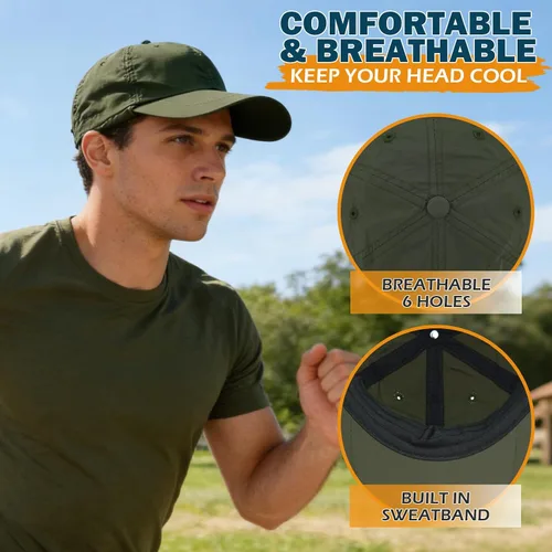 Vista 3 de EINSKEY Gorra de béisbol unisex con solapa para el cuello, impermeable, plegable, para golf, jardín, safari, senderismo, pesca, correr