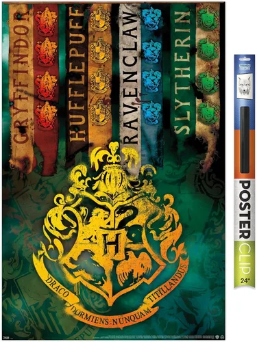 Vista 13 de Trends International The Wizarding World: Harry Potter - Póster de pared con crestas de la casa, 14.725 x 22.375 pulgadas, versión enmarcada