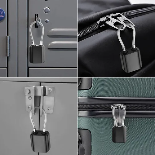 Vista 5 de YAODHAOD Cerraduras de equipaje con llaves, cerraduras de cable de tamaño mini con llaves para cerradura de maleta de viaje, candado para cerradura
