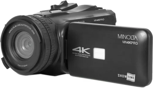 Vista 4 de Minolta MN4KPRO 4K60FPS Ultra HD / 64 MP Autofocus Pro Kit de videocámara con paquete WiFi con accesorios