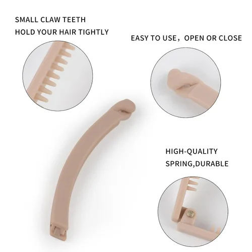 Vista 3 de Pinzas para el pelo de plátano mate grandes de 4.3 pulgadas para mujer, soporte antideslizante para colas de caballo de pelo grueso y fino, bonitos