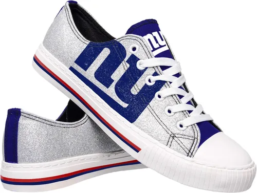 Vista 33 de FOCO Womens NFL Team Logo Ladies Fashion Glitter Low Top Canvas Sneakers Shoes