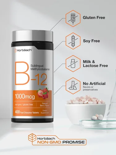Vista 9 de Horbaach Vitamina B12 1000 mcg Sublingual 400 tabletas de disolución