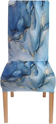 Vista 115 de TOMWISH Juego de 2 fundas para sillas de comedor, color turquesa y gris, fundas elásticas para sillas Parsons, de elastano, lavables, protectores