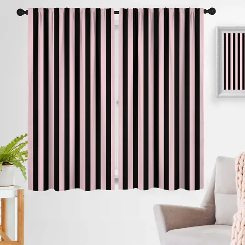 Vista 22 de zokyer Cortinas de ventana a rayas beige crema, modernas rayas verticales de 63 pulgadas de largo, 2 paneles, cortinas bohemias neutras para niños