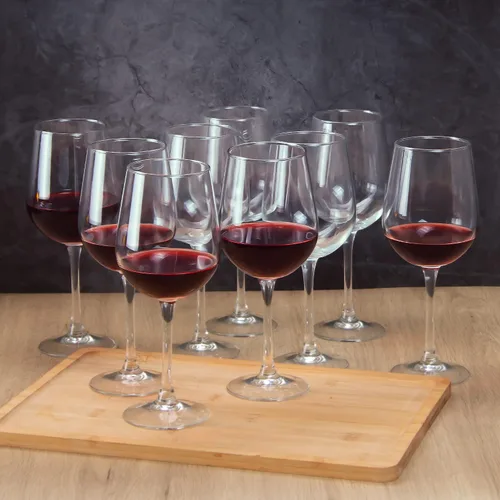Vista 6 de Elegante juego de 8 copas de vino tinto templadas de 15 onzas