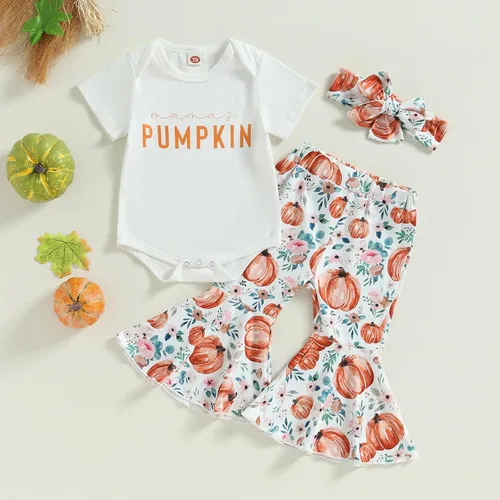 Vista 99 de Sejardin Ropa de verano para bebé y niña, recién nacida, manga corta, con letras, mameluco elástico con diadema