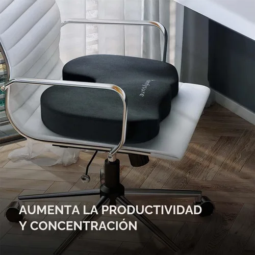 Vista 6 de Cojín de asiento de espuma viscoelástica, cojín para aliviar el dolor de coxis, almohada antideslizante para aliviar el dolor de ciática, para silla