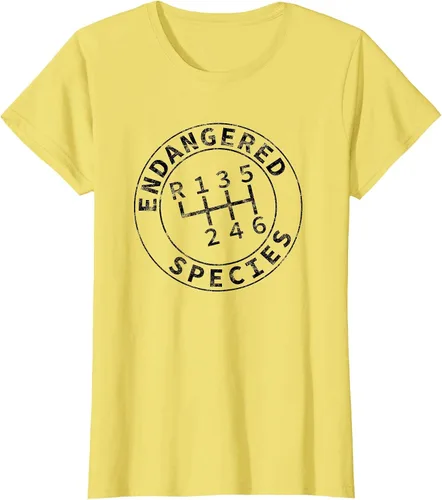 Vista 33 de Endangered Species Stick Shift Manual Transmission Drivers T-Shirt Baby Blue