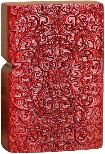 Vista 16 de Carcasa exterior de palisandro Huanghuali natural tallado para módulo Zippo (1000 brazos Avalokiteshvara de la diosa 3#)