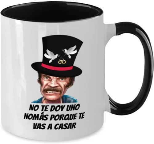 Vista 2 de Regalo para matrimonio taza de café 2 colores negro y blanco no te doy una nomas