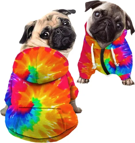 Vista 22 de Howilath Sudaderas con la bandera estadounidense para perros medianos, abrigo de invierno con diseño de pata de cachorro, ropa cálida con capucha
