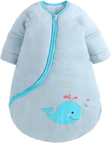 Vista 6 de Saco de dormir orgánico para bebé, manta de manga desmontable, grosor moderado, (32-68℉)