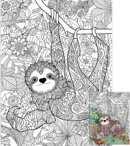 Vista 10 de Pósteres Gigantes de Elefante para Colorear para Niños y Adultos, Póster de Elefante para Colorear de 39.37×51.96 Pulgadas, Pósteres de Mandalas