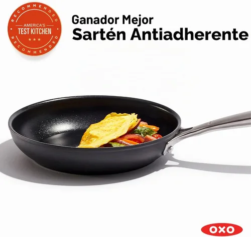 Vista 2 de Sartén antiadherente profesional OXO Good Grips, apta para lavaplatos, 10 pulgadas, Gris