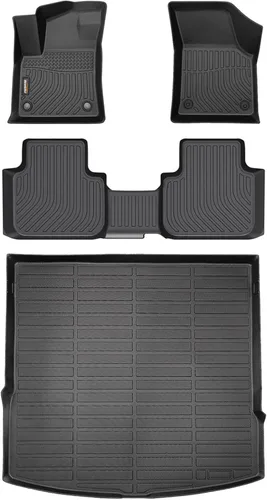 Vista 33 de Alfombrillas para todo tipo de clima y forro de carga para Volkswagen Atlas 2018-2026 (asientos de 6 pasajeros), juego completo de 3 filas