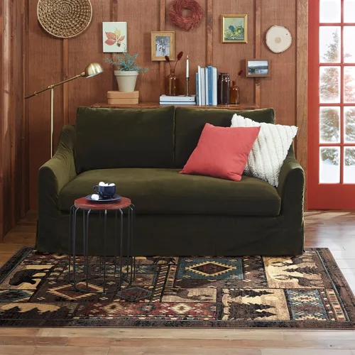 Vista 9 de Home Dynamix Buffalo Bear - Alfombra rectangular de 1 pies 10 pulgadas x 6 pies 10 pulgadas, marrón/rojo