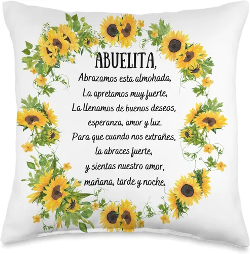 Vista 5 de Regalos para Abuelita Abuela Best Gifts Regalo Almohada Abuela Regalo para Abuelita Flores - Almohada de 18 x 18 pulgadas, multicolor