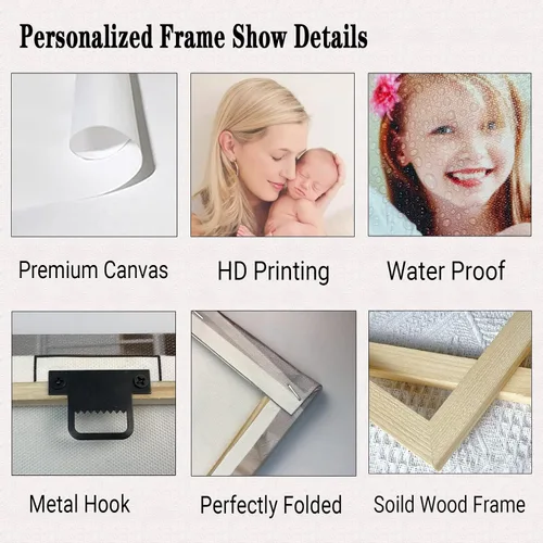 Vista 6 de LZIMU Impresiones de lienzo personalizadas con tus fotos, imágenes personalizadas de 4 x 6 pulgadas a lienzo para pared, personaliza tus fotos, arte