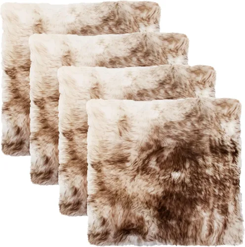 Vista 19 de Juego de 4, funda de piel de oveja natural con respaldo antideslizante 100% lana de oveja auténtica de Nueva Zelanda para asiento de automóvil