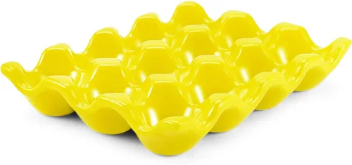 Vista 12 de Flexzion Bandeja de Cerámica para 12 Huevos - Portahuevos de Porcelana para Docena Completa Contenedor Organizador de Almacenamiento Soporte