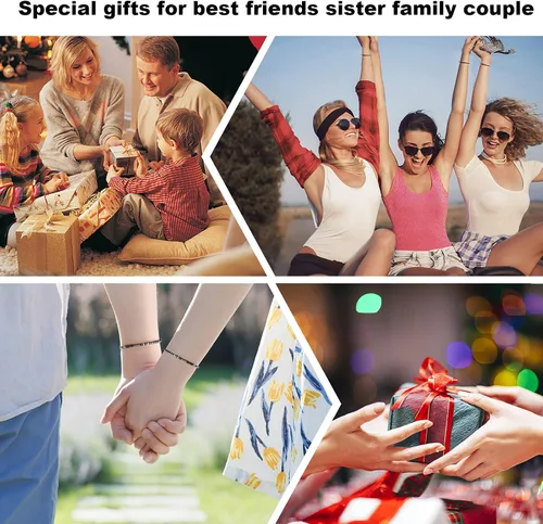 Vista 6 de Pulseras de código morse para mujeres y hombres, pulseras de cuerda, pulseras inspiradoras regalos para parejas, mamá, hija, mejor amiga, pulseras