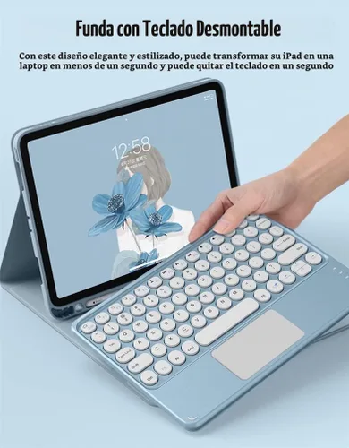 Vista 4 de Galaxy Tab S6 Lite 2024/2022/2020 Funda con teclado con panel Negro