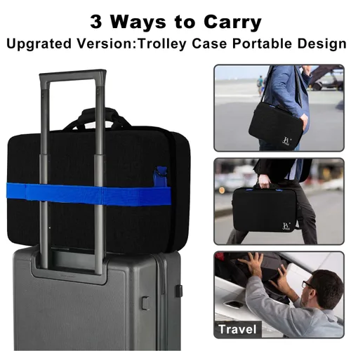 Vista 4 de Hard Shell Travel Carrying Case for PS5, Portable Protective Playstation 5 Carry Bag Compatible with Console Controller DiscDigital Edition, Base