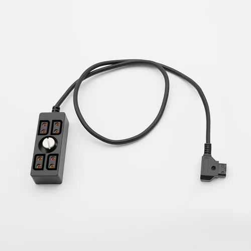 Vista 6 de D-tap macho a 4 puertos hembra, divisor de cable de alimentación, conector concentrador adecuado para Anton Bauer V-Mount ARRI RED cámara TILTA