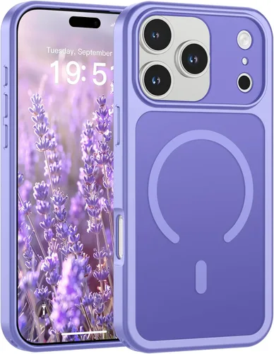 Vista 64 de SUPFINE Funda magnética para iPhone 11 Pro Max (compatible con MagSafe) (protección contra caídas de grado militar), delgada, translúcida mate, a