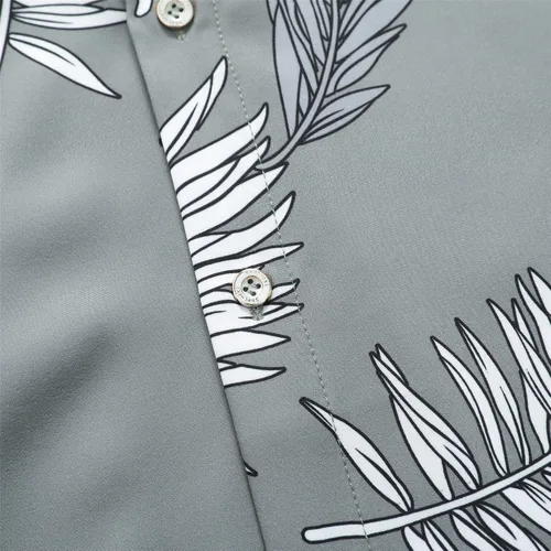Vista 5 de SheLucki - Camisa hawaiana para hombre, unisex, casual, manga corta, con botones y estampado de sombra de palmeras, para el verano y la playa