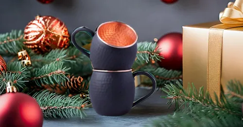 Vista 5 de STAGLIFE Tazas de 20 onzas negras mate de Moscú Mule tazas de cobre puro para agua potable, regalos para hombres y mujeres en aniversario, tazas