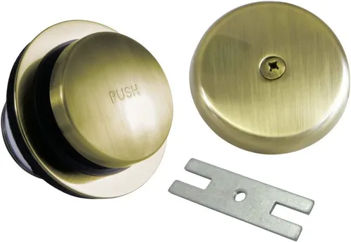 Vista 5 de Kingston Brass DTT5302A7 Kit de drenaje de bañera Easy Touch con activación por toque del pie, latón cepillado Cobrizo cepillado