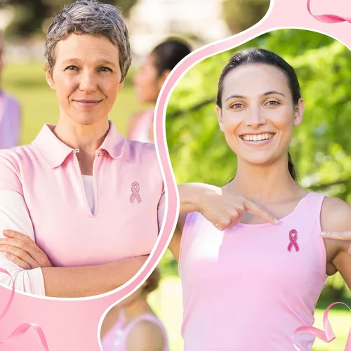 Vista 5 de Broche de solapa para concientización sobre el cáncer de mama, cinta rosa con purpurina, para mujeres y niñas, para recaudación de fondos públicos