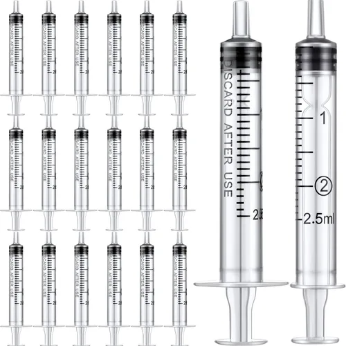 Vista 11 de Paquete de 20 jeringas de plástico con medición, adecuadas para medir, dispensar agua, rellenar (0.03 oz/1 ml) Large Plastic Measuring Tools for